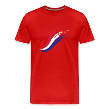 frankreich flagge farbe gemalt tropfen team heimat - Männer Premium Bio T-Shirt - Rot - Vorne - Damien (186cm)