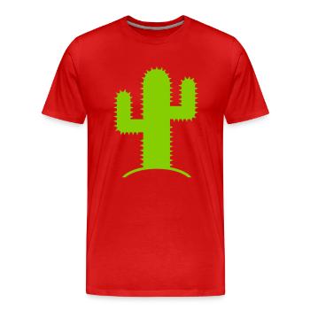 Kaktus - Männer Premium Bio T-Shirt - Rot - Vorne - Damien (186cm)