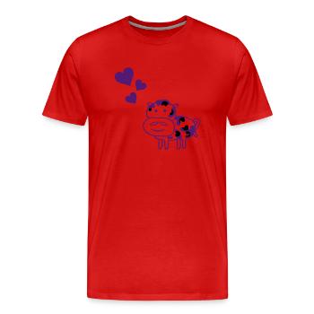cow_in_love - Men's Premium Organic T-Shirt - red - Front - Damien (186cm)