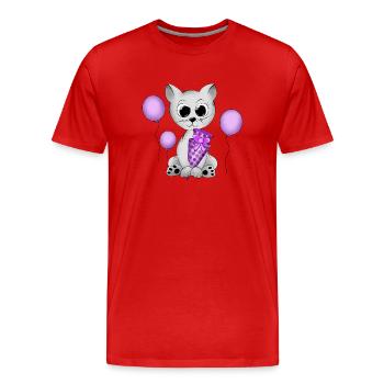 chat - T-shirt bio Premium Homme - rouge - Devant - Damien (186cm)