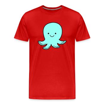 Sourire de poulpe - T-shirt bio Premium Homme - rouge - Devant - Damien (186cm)