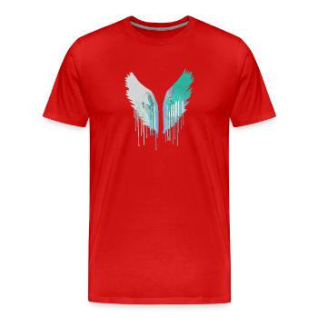 angel wings,wings,angelwings,colorful,graffiti - Men's Premium Organic T-Shirt - red - Front - Damien (186cm)