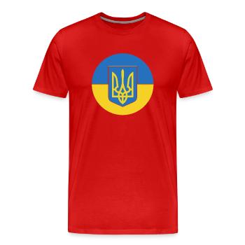 Ukraine - T-shirt bio Premium Homme - rouge - Devant - Damien (186cm)