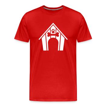 Chien de maison pour chien - T-shirt bio Premium Homme - rouge - Devant - Damien (186cm)