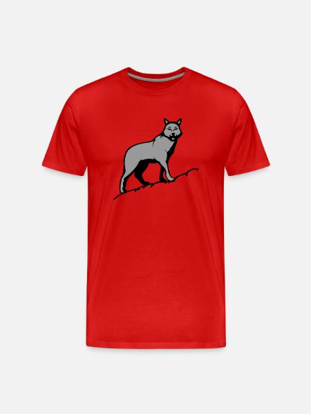 Wolf - Men's Premium Organic T-Shirt - red