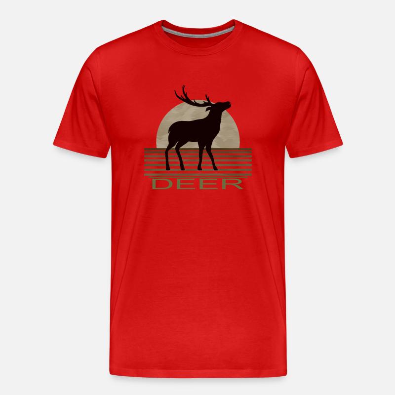 Hirsch - Männer Premium Bio T-Shirt - Rot