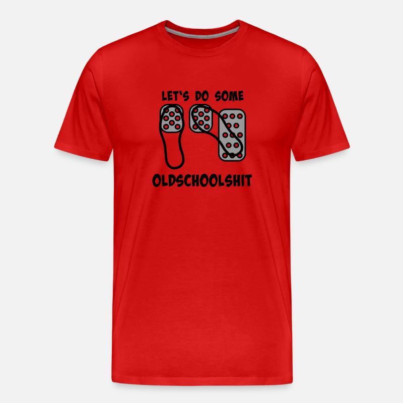 Pedale - Oldschoolshit - Spitze-Hacke-Technik - Männer Premium Bio T-Shirt - Rot