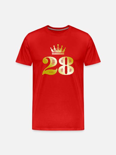 28 Chiffre Couronne Or - T-shirt bio Premium Homme - rouge
