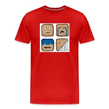 Delicious Bitten Toast - Men's Premium Organic T-Shirt - red - Front - Damien (186cm)