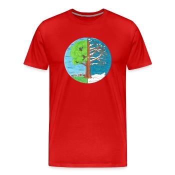 Summer and Winter - T-shirt bio Premium Homme - rouge - Devant - Damien (186cm)