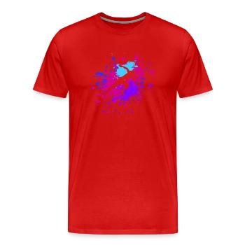 Athletics Track And Field Runner Color Splash - Men's Premium Organic T-Shirt - red - Front - Damien (186cm)