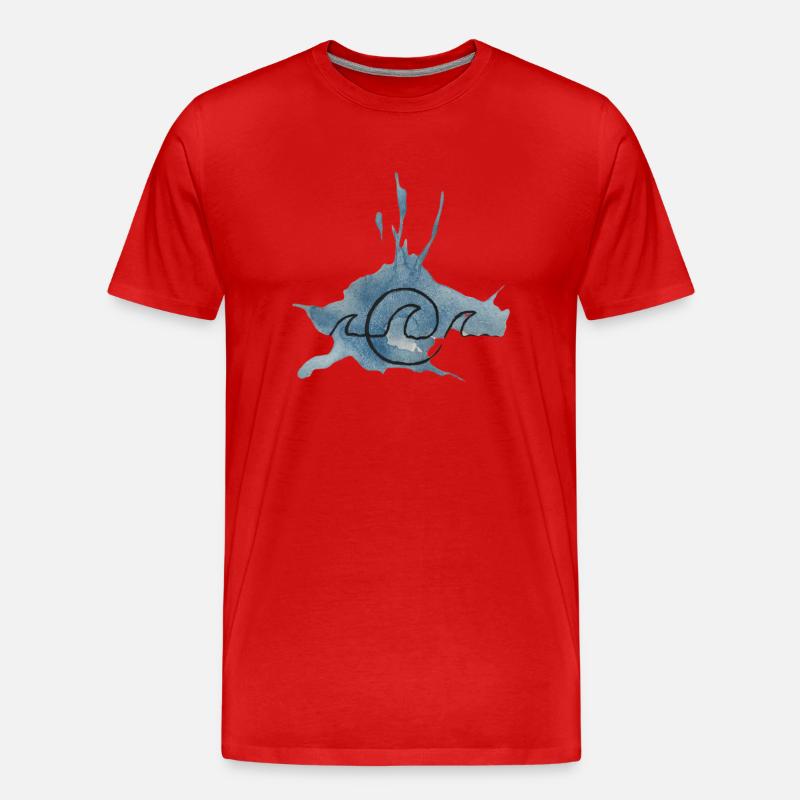 Beach Waves Aquarell - Männer Premium Bio T-Shirt - Rot