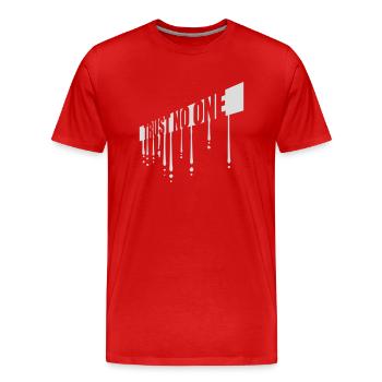 trust no one Zitat - Männer Premium Bio T-Shirt - Rot - Vorne - Damien (186cm)