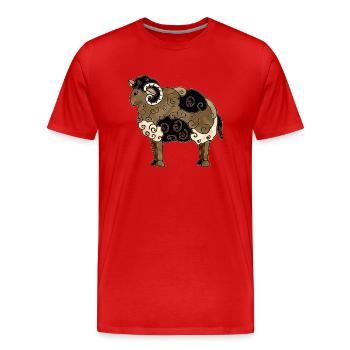 Ram - Men's Premium Organic T-Shirt - red - Front - Damien (186cm)
