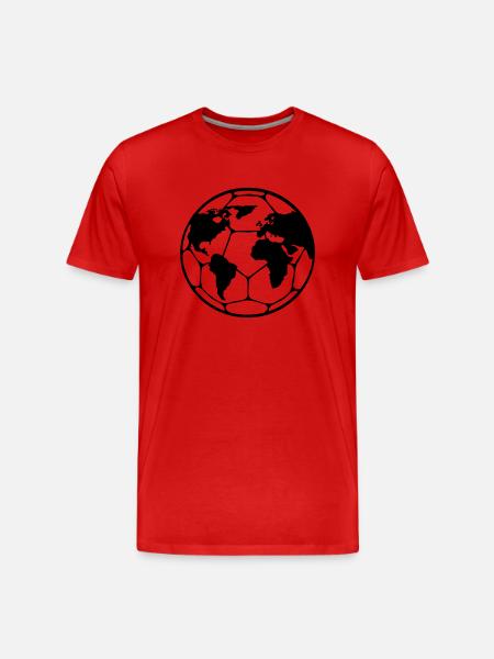 Football globe, football - Men's Premium Organic T-Shirt - red