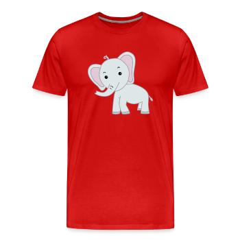 Elefant niedlich - Männer Premium Bio T-Shirt - Rot - Vorne - Damien (186cm)