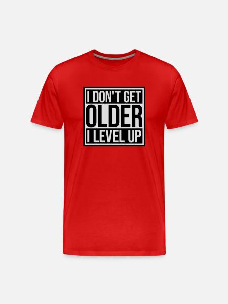 get older level up - Men's Premium Organic T-Shirt - red
