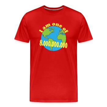 I am one of 8 000 000 000 - Men's Premium Organic T-Shirt - red - Front - Damien (186cm)