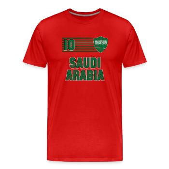 Saudi Arabia Football Team - Men's Premium Organic T-Shirt - red - Front - Damien (186cm)