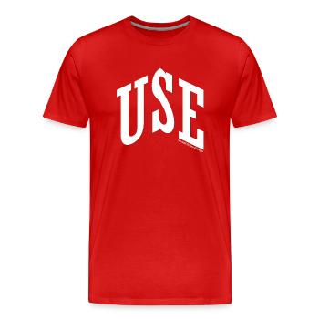 États-Unis Europe - T-shirt bio Premium Homme - rouge - Devant - Damien (186cm)