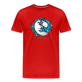 Axololt - Männer Premium Bio T-Shirt - Rot - Vorne - Damien (186cm)