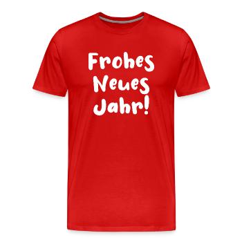 Frohes Neues Jahr - Männer Premium Bio T-Shirt - Rot - Vorne - Damien (186cm)