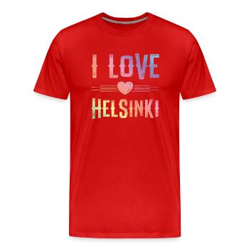 J’adore Helsinki - T-shirt bio Premium Homme - rouge - Devant - Damien (186cm)