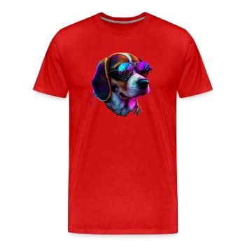 Beagle Chiens Beagles - T-shirt bio Premium Homme - rouge - Devant - Damien (186cm)