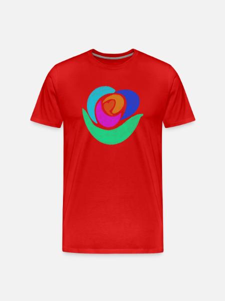 Regenbogenrose - Männer Premium Bio T-Shirt - Rot