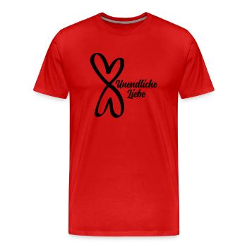 unendliche Liebe - Männer Premium Bio T-Shirt - Rot - Vorne - Damien (186cm)