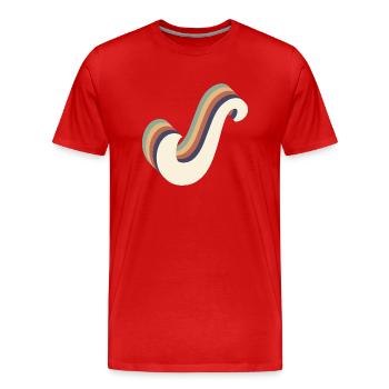 Letters S - Men's Premium Organic T-Shirt - red - Front - Damien (186cm)