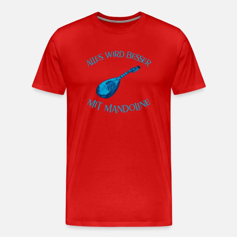 Alles wird besser mit Mandoline - Männer Premium Bio T-Shirt - Rot