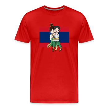 Laos Laos Laotian Fille Robe Lao I Cadeau - T-shirt bio Premium Homme - rouge - Devant - Damien (186cm)