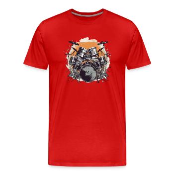 Die Batterie - Männer Premium Bio T-Shirt - Rot - Vorne - Damien (186cm)