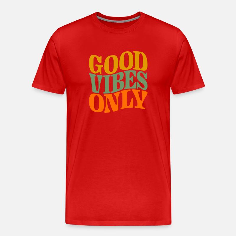 Good Vibes Only - Männer Premium Bio T-Shirt - Rot