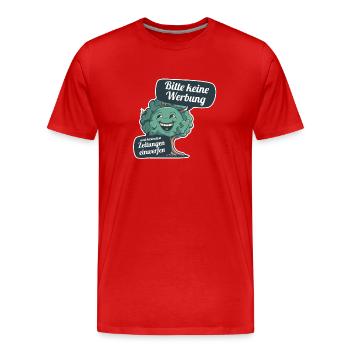 Bitte keine Werbung und kostenlosen Zeitungen - Männer Premium Bio T-Shirt - Rot - Vorne - Damien (186cm)