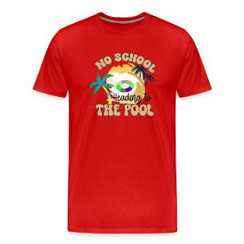 Auf dem Weg zum Pool - Männer Premium Bio T-Shirt - Rot - Vorne - Damien (186cm)