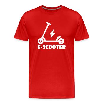 E-Scooter Roller Scooter - T-shirt bio Premium Homme - rouge - Devant - Damien (186cm)