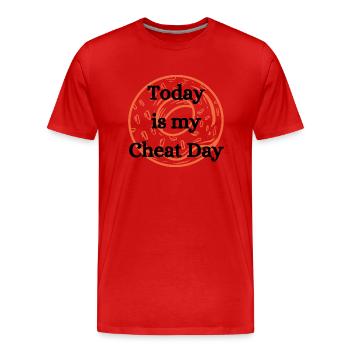 Today ist my Cheat Day - Männer Premium Bio T-Shirt - Rot - Vorne - Damien (186cm)
