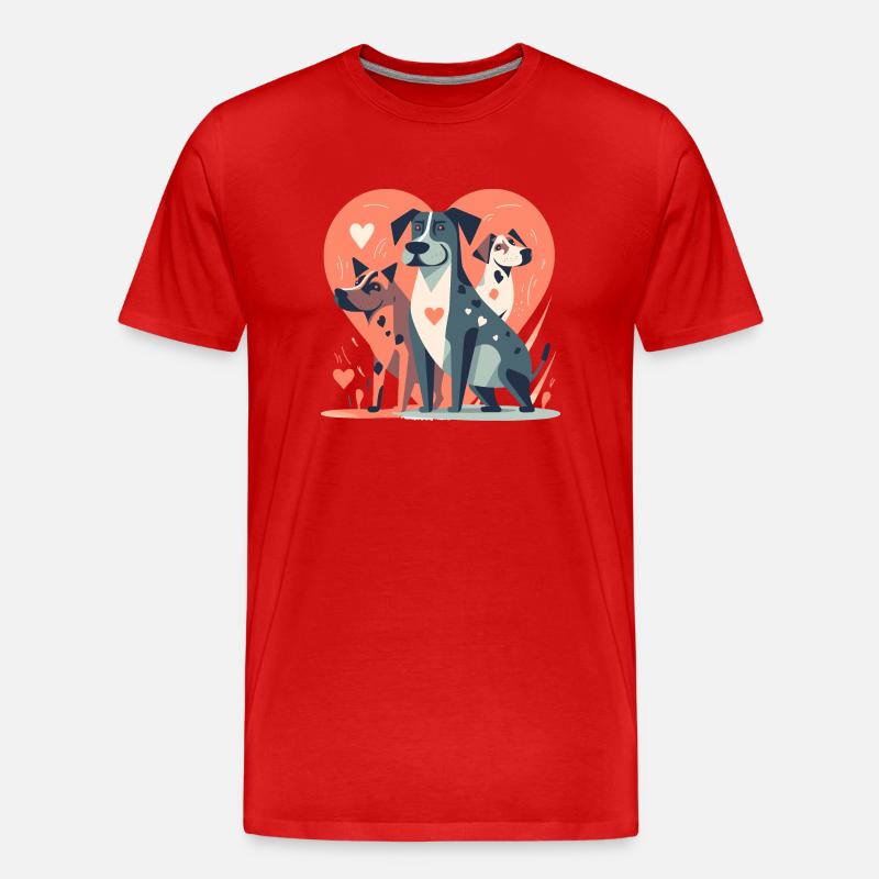 Hundeliebe - Männer Premium Bio T-Shirt - Rot