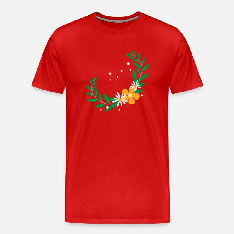 Flower Blume Pflanze - Männer Premium Bio T-Shirt - Rot