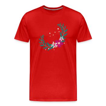 Flower Blume Pflanze - Männer Premium Bio T-Shirt - Rot - Vorne - Damien (186cm)