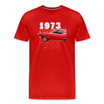 Baujahr 1973 Auto - Männer Premium Bio T-Shirt - Rot - Vorne - Damien (186cm)