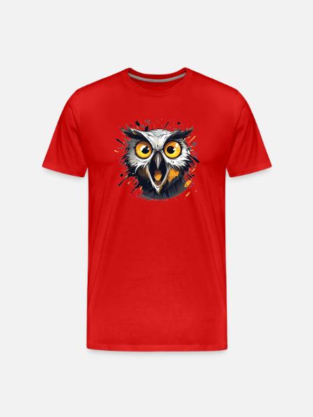 Crazy Owl - Men's Premium Organic T-Shirt - red