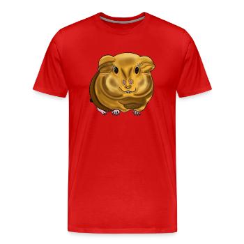 Beau cochon d’Inde aux motifs rayonnants. - T-shirt bio Premium Homme - rouge - Devant - Damien (186cm)