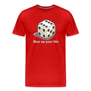 Dice up your life - Men's Premium Organic T-Shirt - red - Front - Damien (186cm)