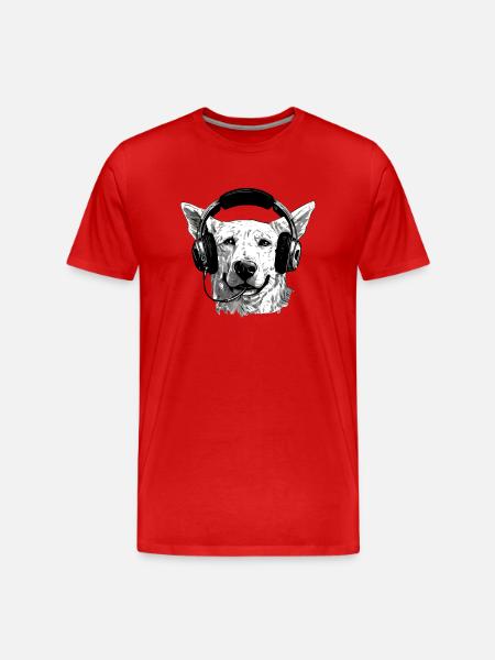 Jack the audiophile dog - Men's Premium Organic T-Shirt - red