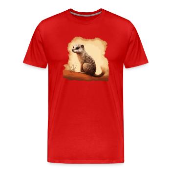 Baby Mungo Mangusten - Männer Premium Bio T-Shirt - Rot - Vorne - Damien (186cm)