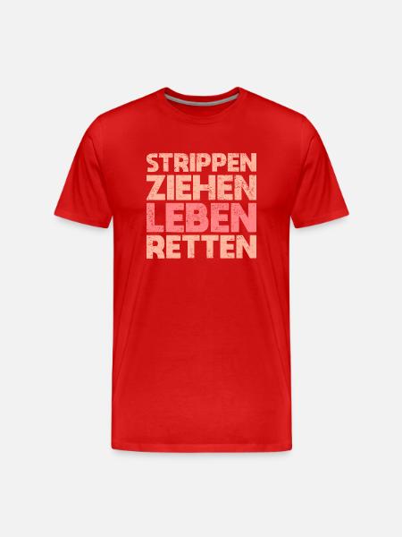 Strippen Ziehen, Leben Retten - Männer Premium Bio T-Shirt - Rot