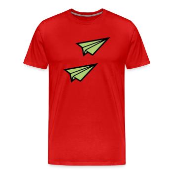 Avion en papier 2 - T-shirt bio Premium Homme - rouge - Devant - Damien (186cm)